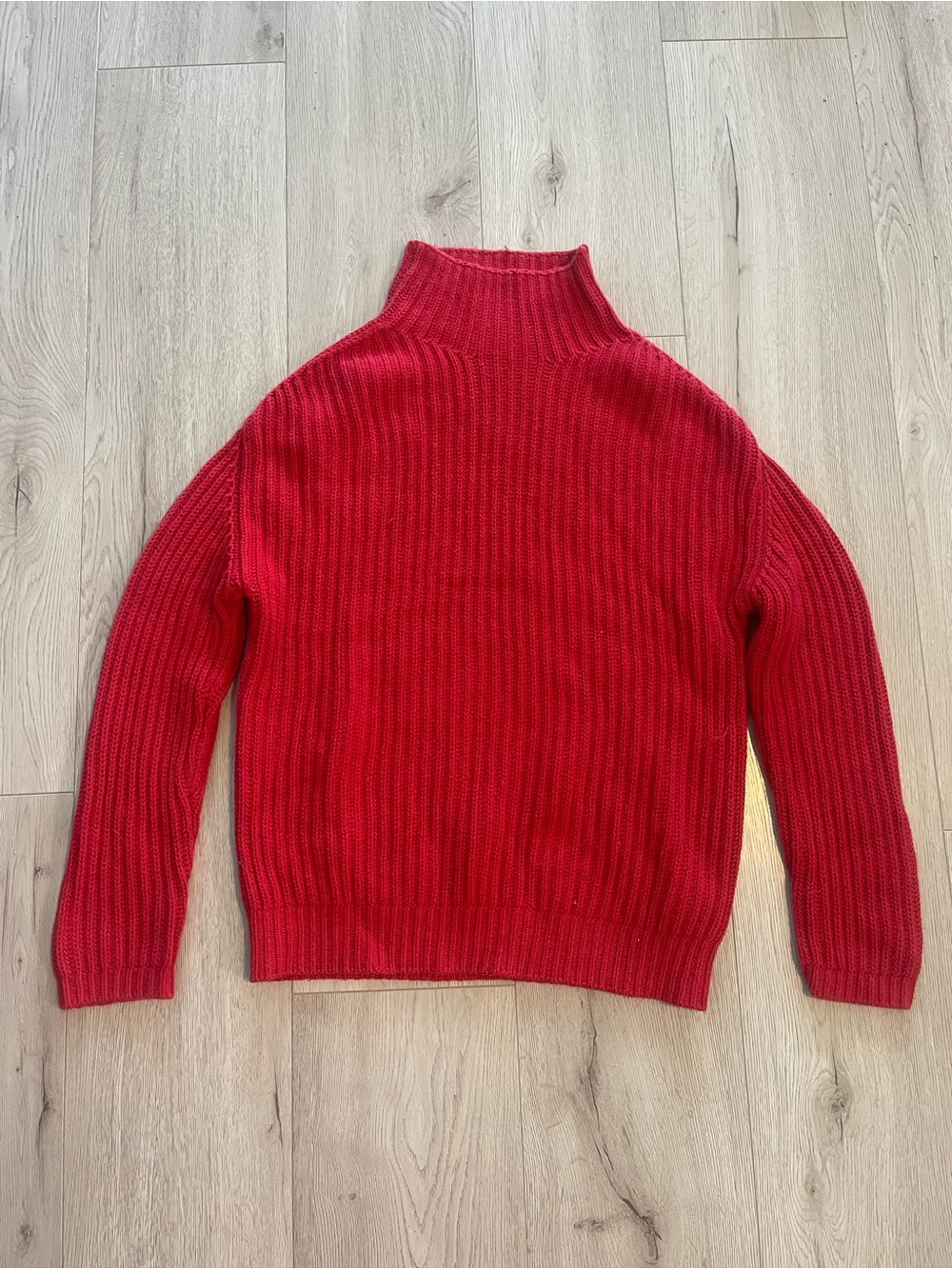 GAP Shaker Turtleneck Sweater - Modern Red 100% Cotton Knit Sweater